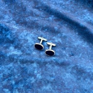 Black and silver cufflinks
